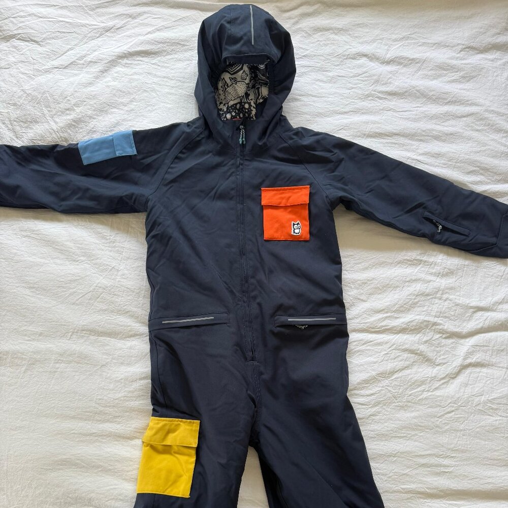 NAMUK Kids Outdoor Jumpsuit (Navy with Color Patch Details) Size 7-8 Y